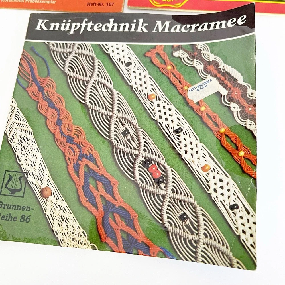Lot Of 3 German Language Knitting Magazines Instructions Pamphlets Macrame Wool
